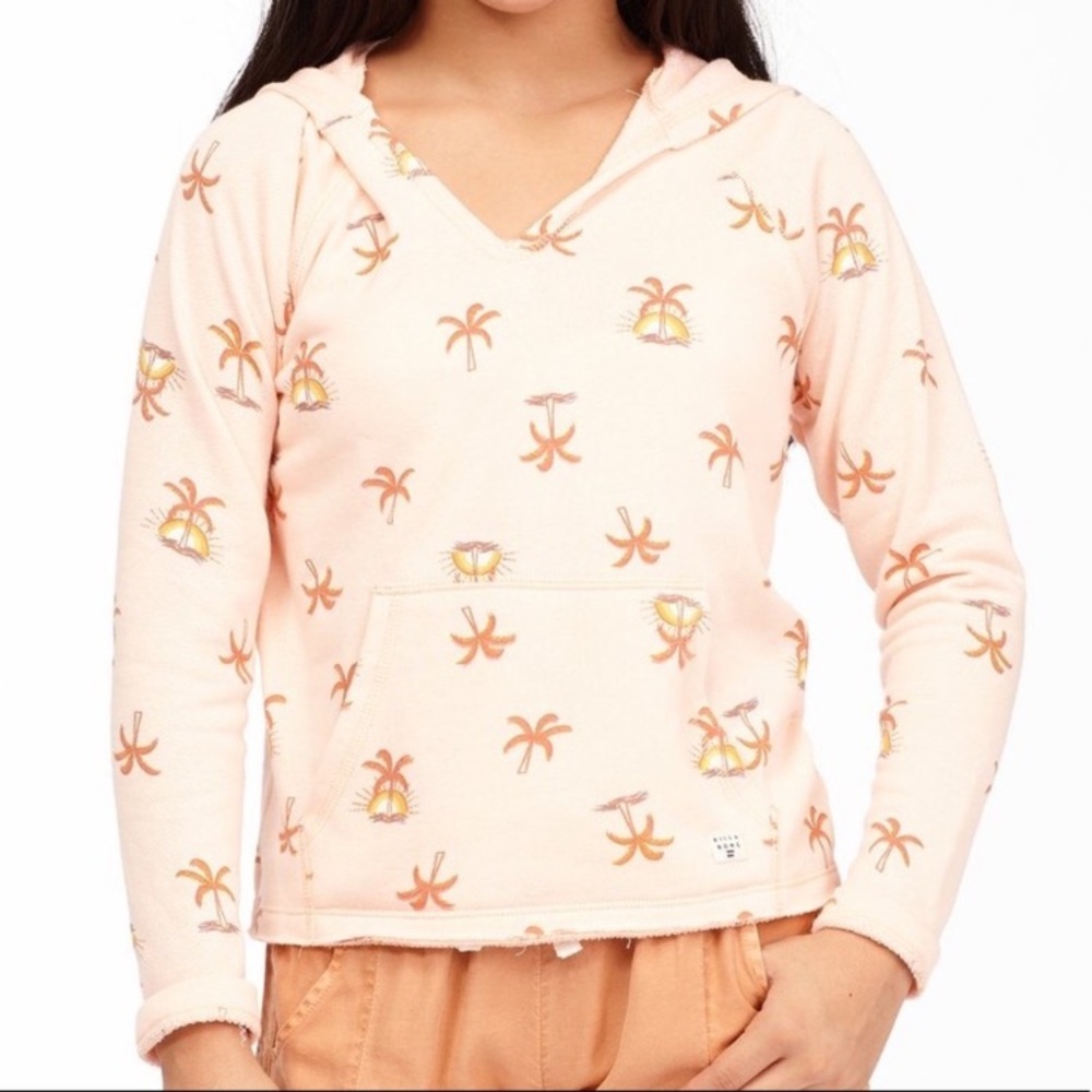 Billabong Girls' Tropical Palm Tree Pink Pullover Hoodie